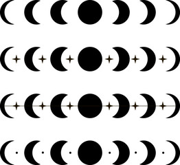 Collection black moon phases shapes
