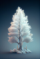 Tree in the snow, crystal winter tree, winter tree, Christmas tree, pine, fir