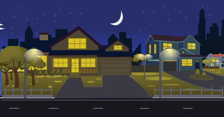 Fototapeta premium Neighborhood Night 