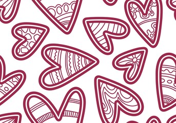 Valentines hearts seamless cartoon pattern for wrapping and kids clothes print and fabrics and gift box