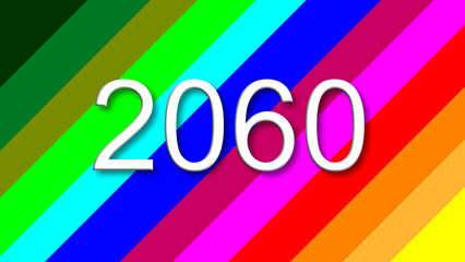 2060 colorful rainbow background year number