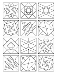 Zentangle art easy depicts patterns of 12 irregular shapes. Zentangle art therapy. Doodle art easy. Coloring pages easy. Good mood. Relieve stress and anxiety. Dopamine detox. #621