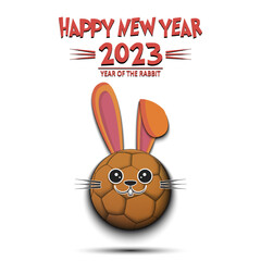 New year. Handball ball in the form of rabbit