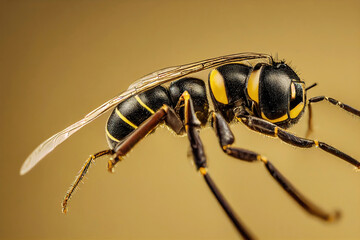 Studio portrait of flying wasp