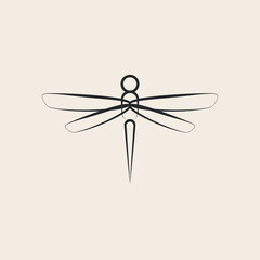 dragonfly line art logo vector design.