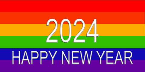 2024 happy new year colorful rainbow