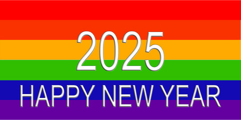 2025 happy new year colorful rainbow