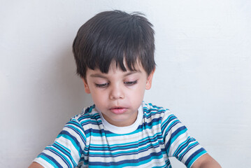 Cute funny adorable boy in the studio