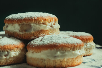 German donuts close up photo
