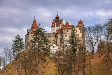 Obraz premium Bran Castle, the legendary landmark in Carpathian Mountain Brasov Romania