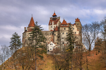 Fototapeta na wymiar Bran Castle, the legendary landmark in Carpathian Mountain Brasov Romania