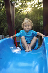Fototapeta na wymiar child on slide