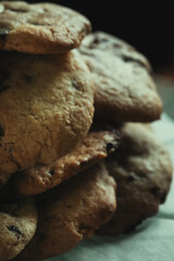 Chocolate cookie close up photo