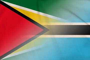 Guyana and Botswana state flag transborder contract BWA GUY