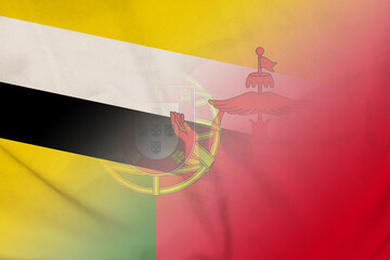 Brunei and Portugal national flag international negotiation PRT BRN
