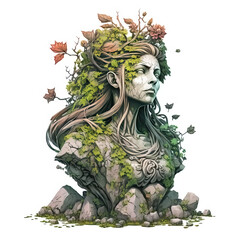 Old overgrown statue - No.06