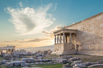 Fototapeta premium Beautiful view of the Acropolis and Erechtheion in Athens, Greece