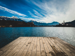 wooden pier on lake