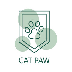 Cat paw color icon, logo style