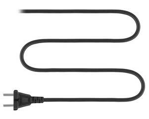 cable with a plug from the mains, on a white background