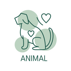 Animal color icon, logo style