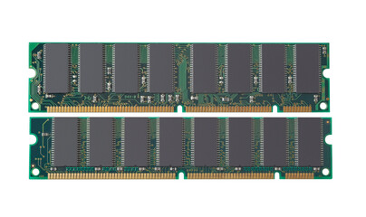 Close-up of a computer working memory.