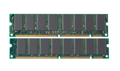 Close-up of a computer working memory.