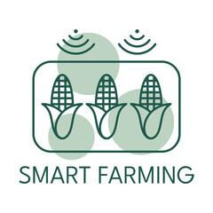 Smart farming color icon, logo style