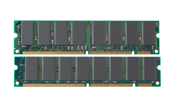 Close-up of a computer working memory.