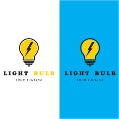 creative light bulb logo and vector with slogan template