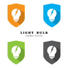 creative light bulb logo and vector with slogan template