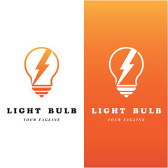 creative light bulb logo and vector with slogan template