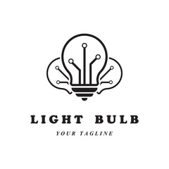 creative light bulb logo and vector with slogan template