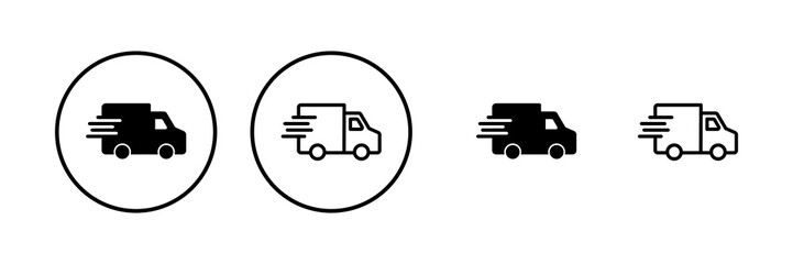 Delivery truck icon vector illustration. Delivery truck sign and symbol. Shipping fast delivery icon