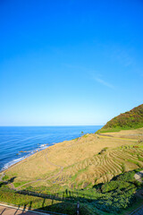 秋の白米千枚田　石川県輪島市　Shiroyone Senmaida in autumn. Ishikawa Prefecture, Wajima City. 