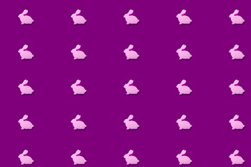 rabbit pattern on the purple background