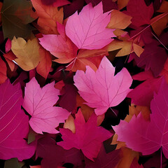 Pattern with pink leaves.