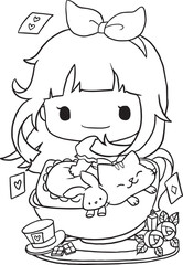 Obraz na płótnie Canvas princess girl cartoon doodle kawaii anime coloring page cute illustration drawing clip art character chibi manga comic
