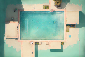 Swimming pool, aerial view
