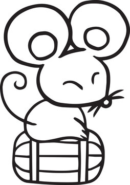 rat cartoon doodle kawaii anime coloring page cute illustration drawing clip art character chibi manga comic