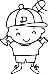 boy cartoon doodle kawaii anime coloring page cute illustration drawing clip art character chibi manga comic