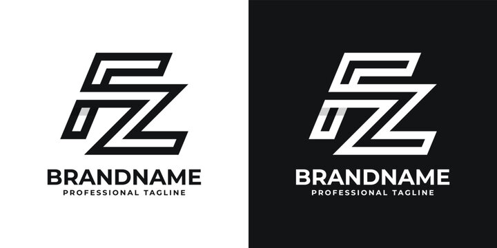 Letter FZ Monogram Logo, suitable for any business with FZ or ZF initial.