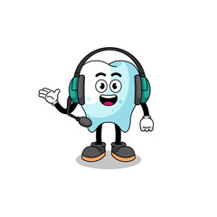 Mascot Illustration of tooth as a customer services