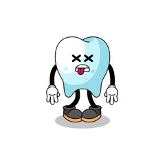 tooth mascot illustration is dead