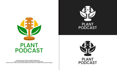 Nature Podcast Logo Template Vector, Podcast Nature logo