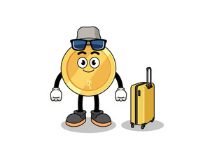 indian rupee mascot doing vacation