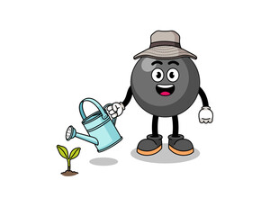 Illustration of dot symbol cartoon watering the plant