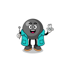 Illustration of dot symbol mascot as a dentist