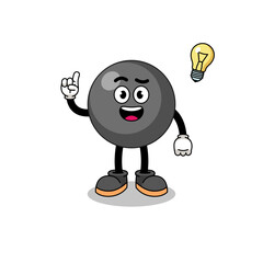dot symbol cartoon with get an idea pose