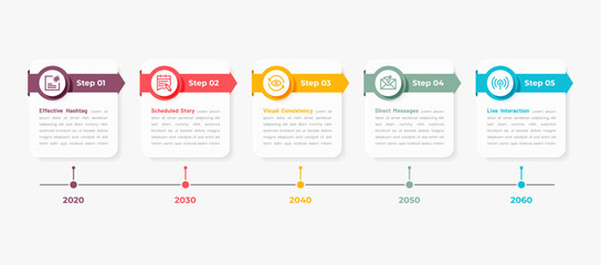 Vector infographic template for business with icons and numbers. Simple and modern step infographics.